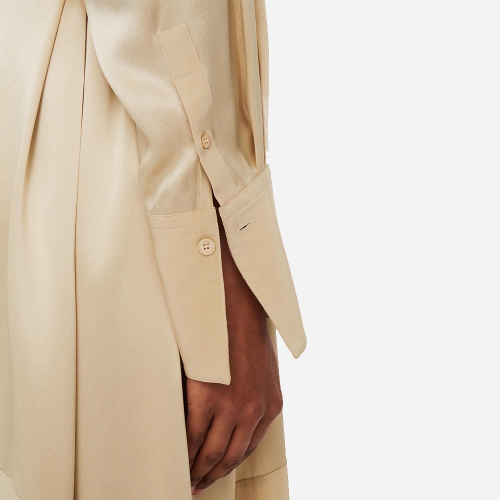 Cyprien Shiny Matte Satin Dress -  Quail