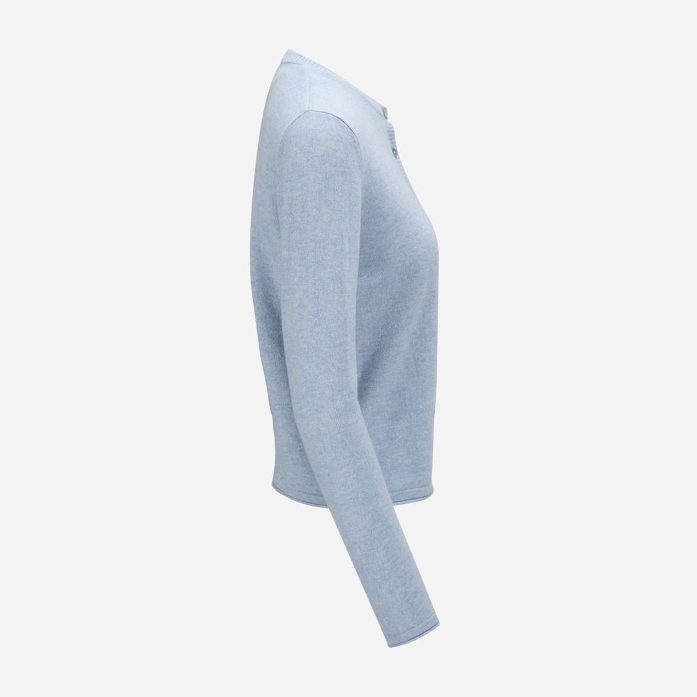 Clara Cardigan Cashmere Blend - Light Blue Mel