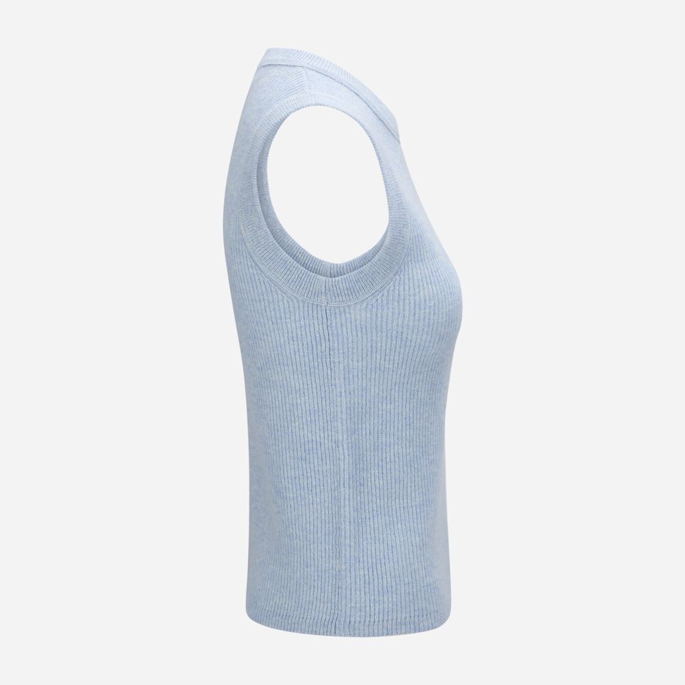 Naomi Vest Cashmere Blend - Light Blue Mel