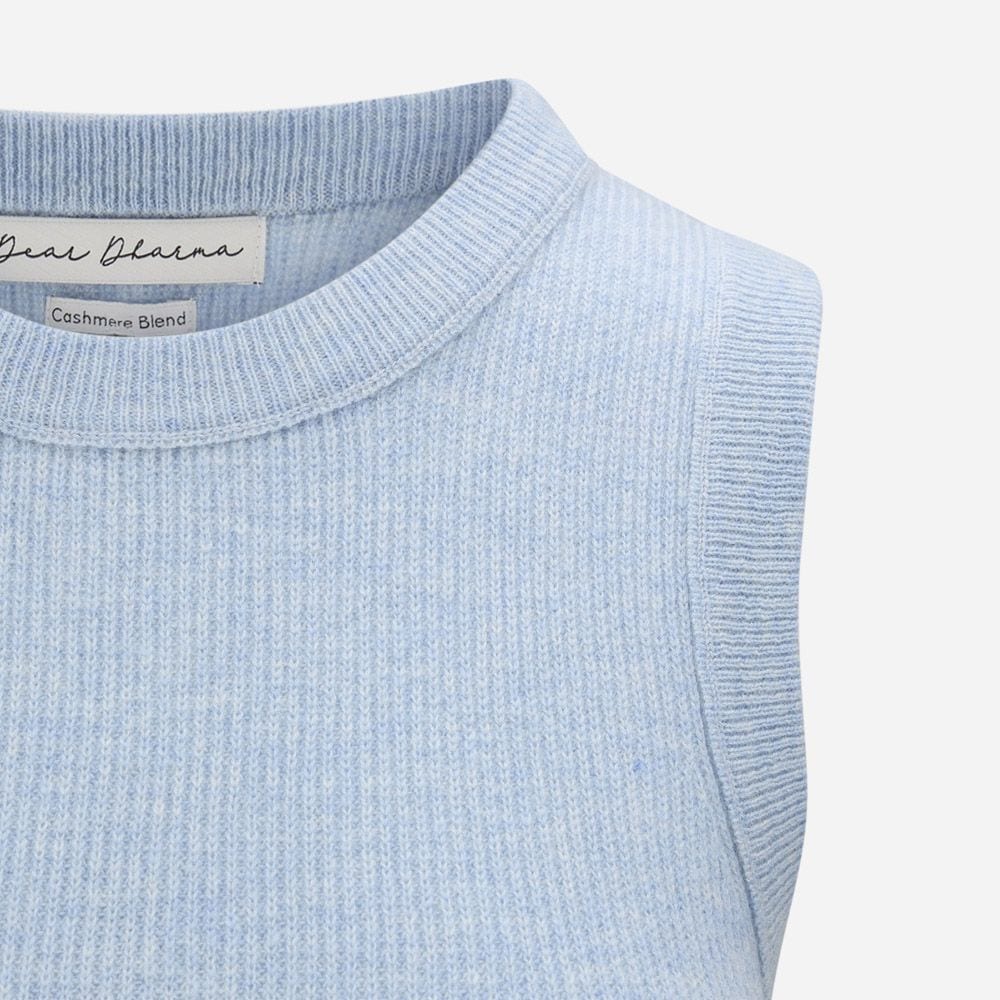 Naomi Vest Cashmere Blend - Light Blue Mel