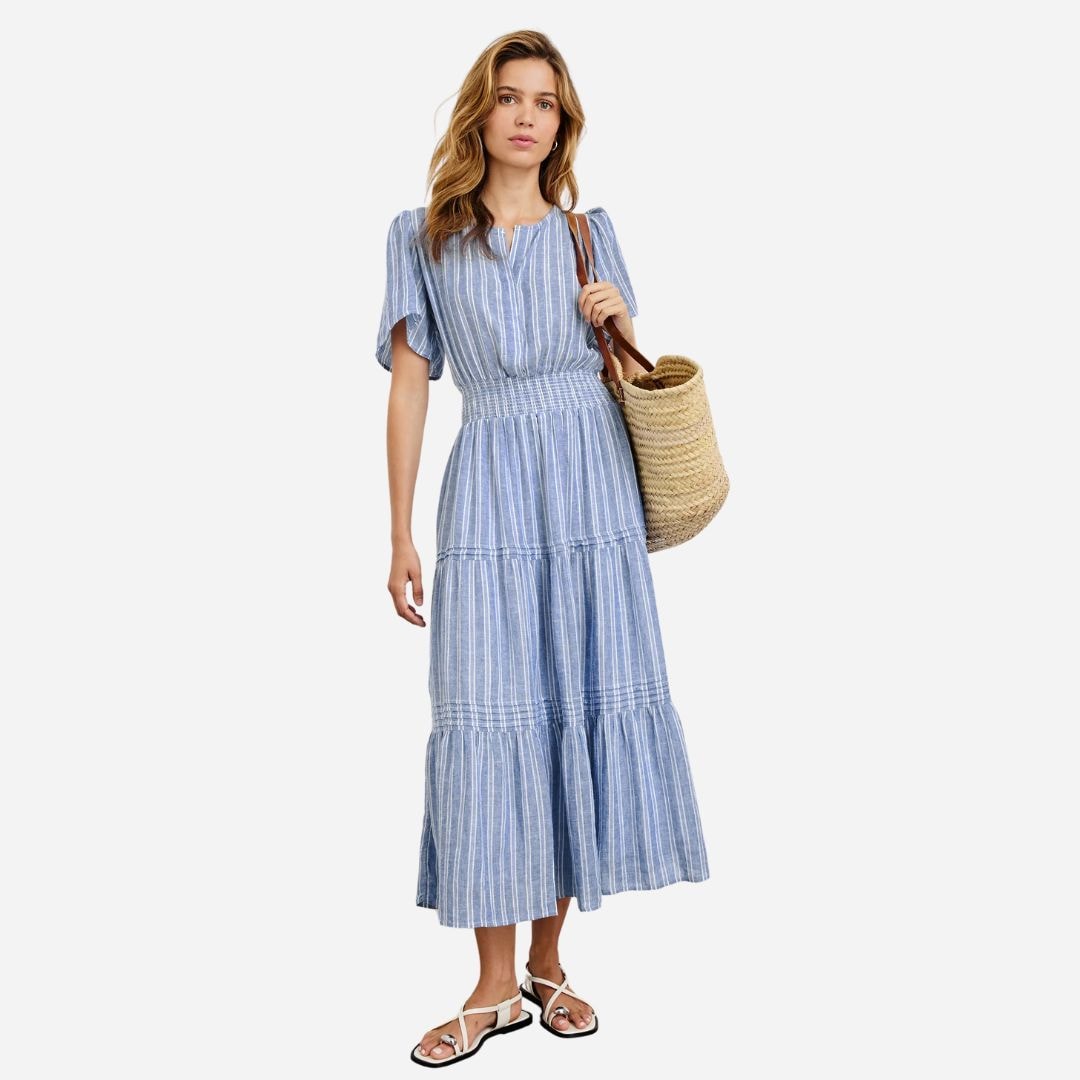 Cannes Dress -  Lake View Stripe