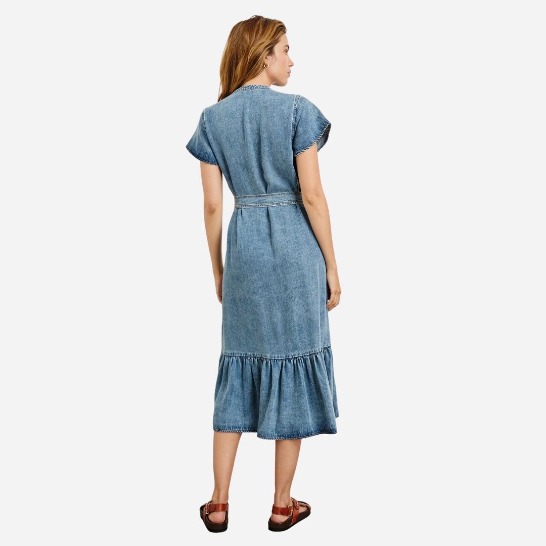 Kahlo Dress - Mid Blue