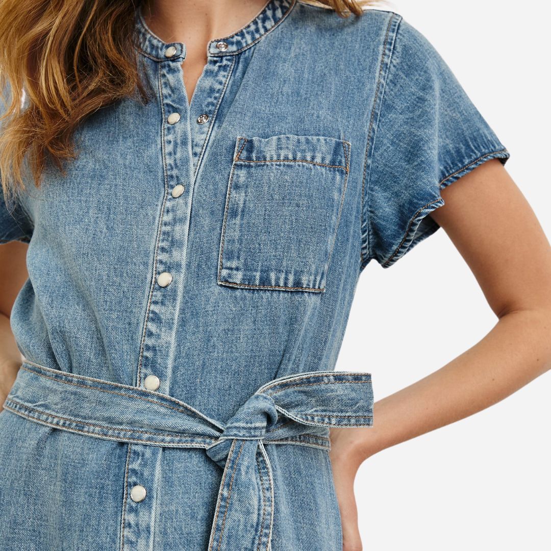 Kahlo Dress - Mid Blue