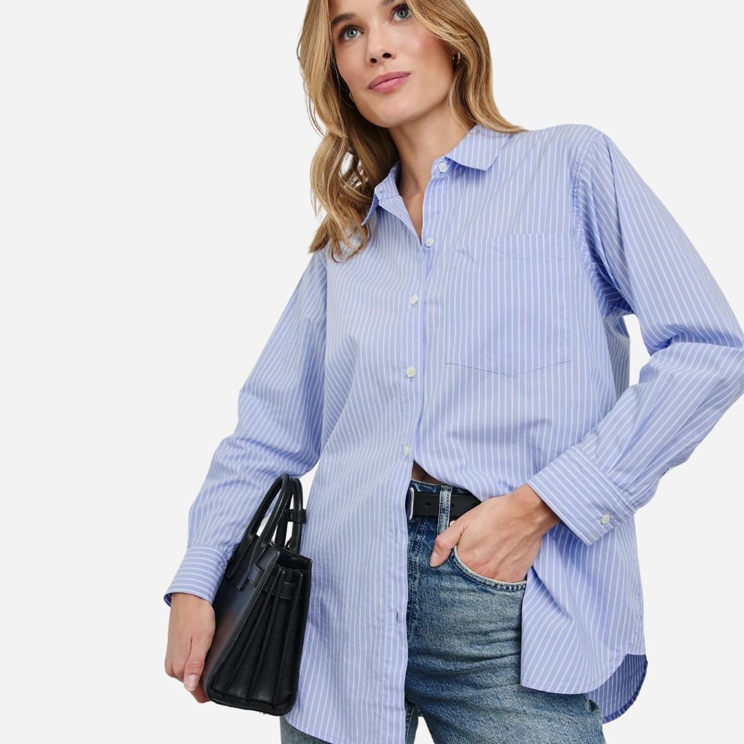 Elsa Shirt - Oxford White Stripe