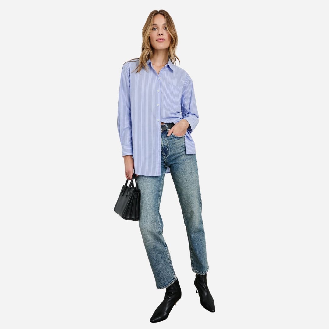 Elsa Shirt - Oxford White Stripe