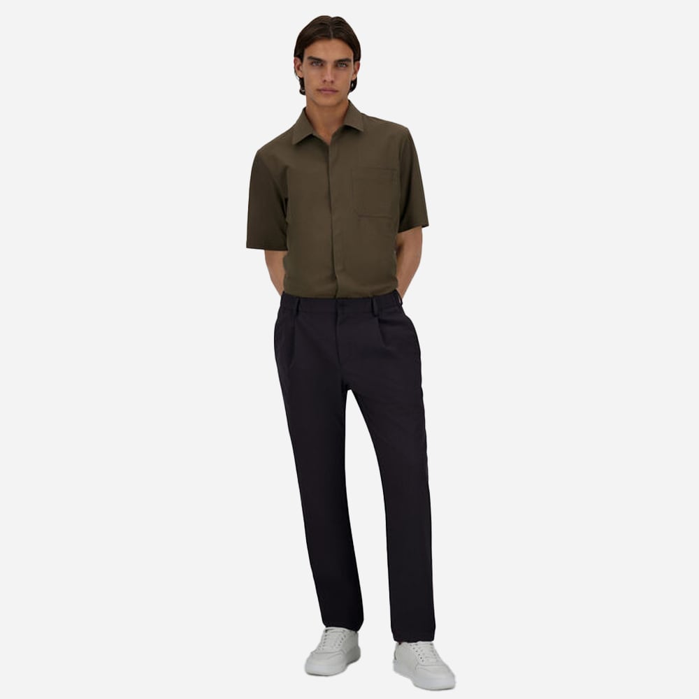 Seer-Crease Trousers - Blue Navy