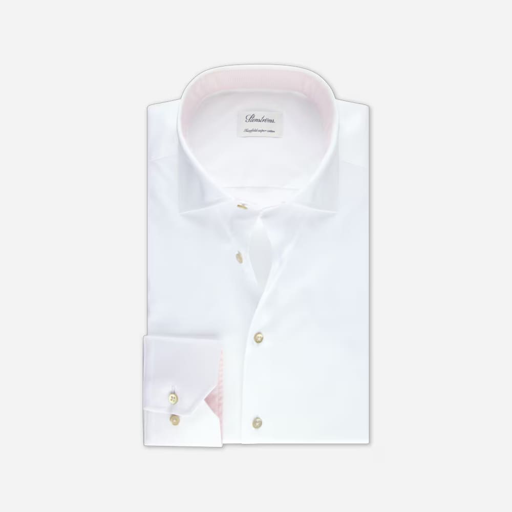 Fitted Body Contrast Shirt - White