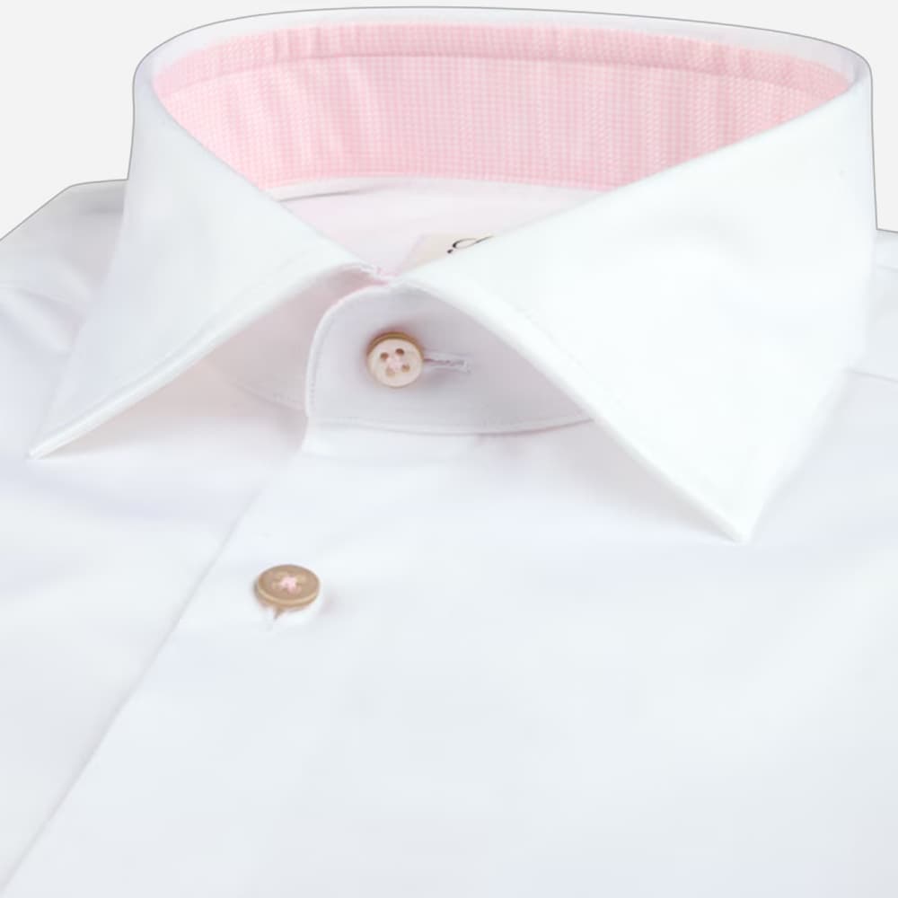 Fitted Body Contrast Shirt - White