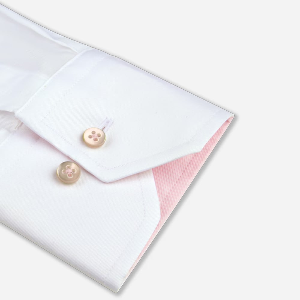 Fitted Body Contrast Shirt - White