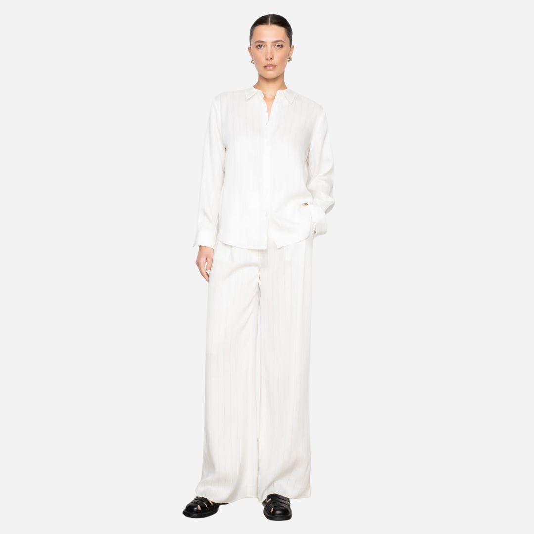 Ava Pinstripe Trousers - Cream Pinstripe
