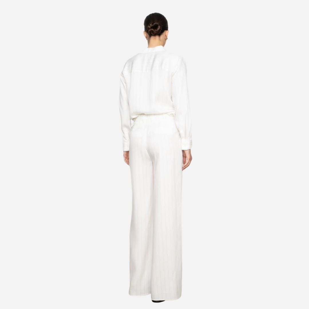 Ava Pinstripe Trousers - Cream Pinstripe
