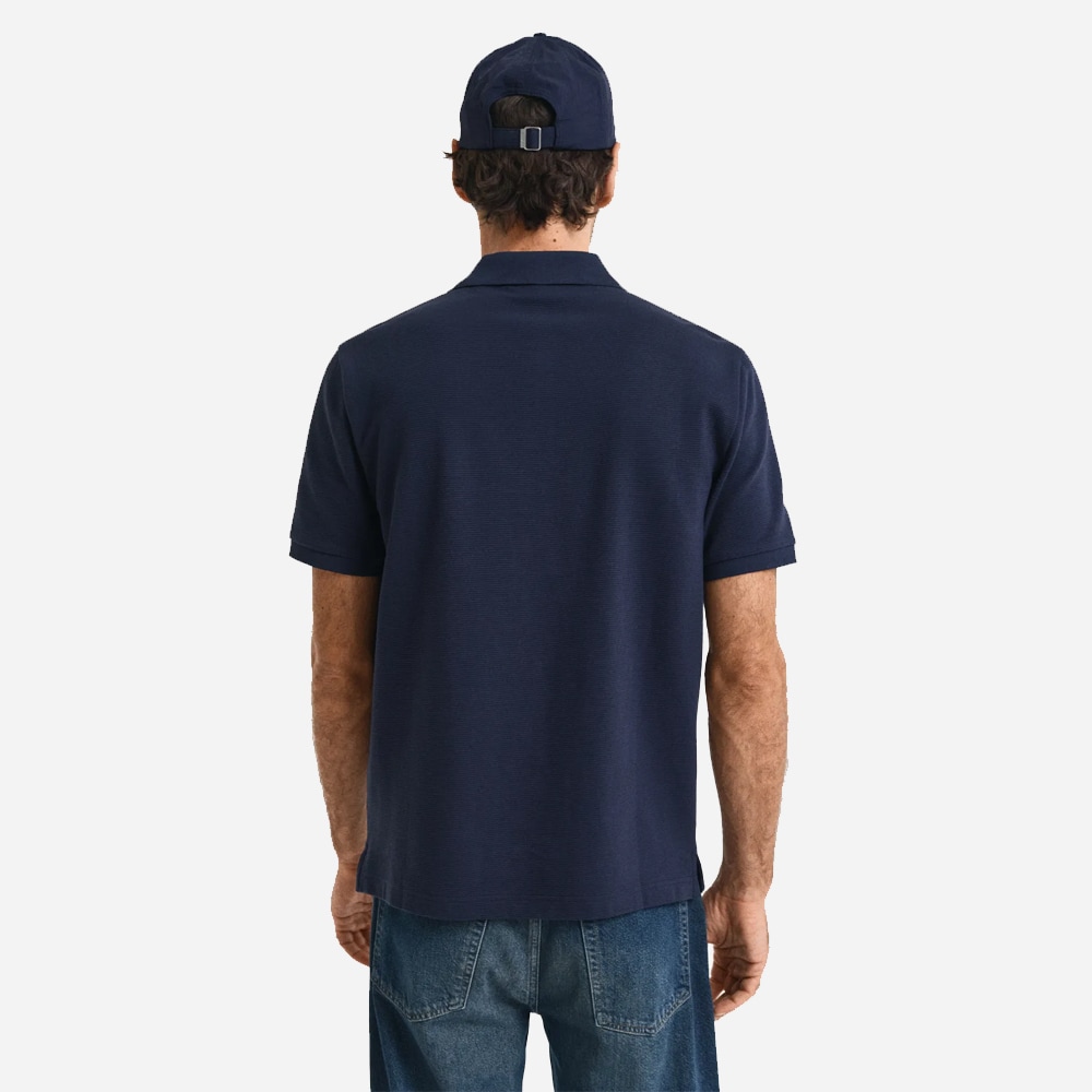 Textured Polo Shirt - Evening Blue