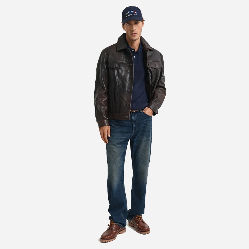 Textured Polo Shirt - Evening Blue