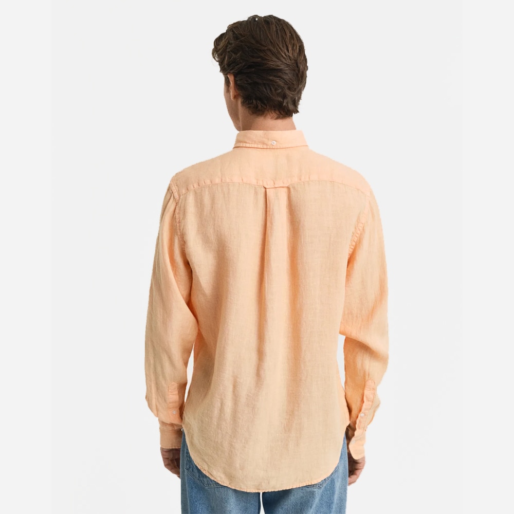 Garment Dyed Linen Shirt - Peachy Orange