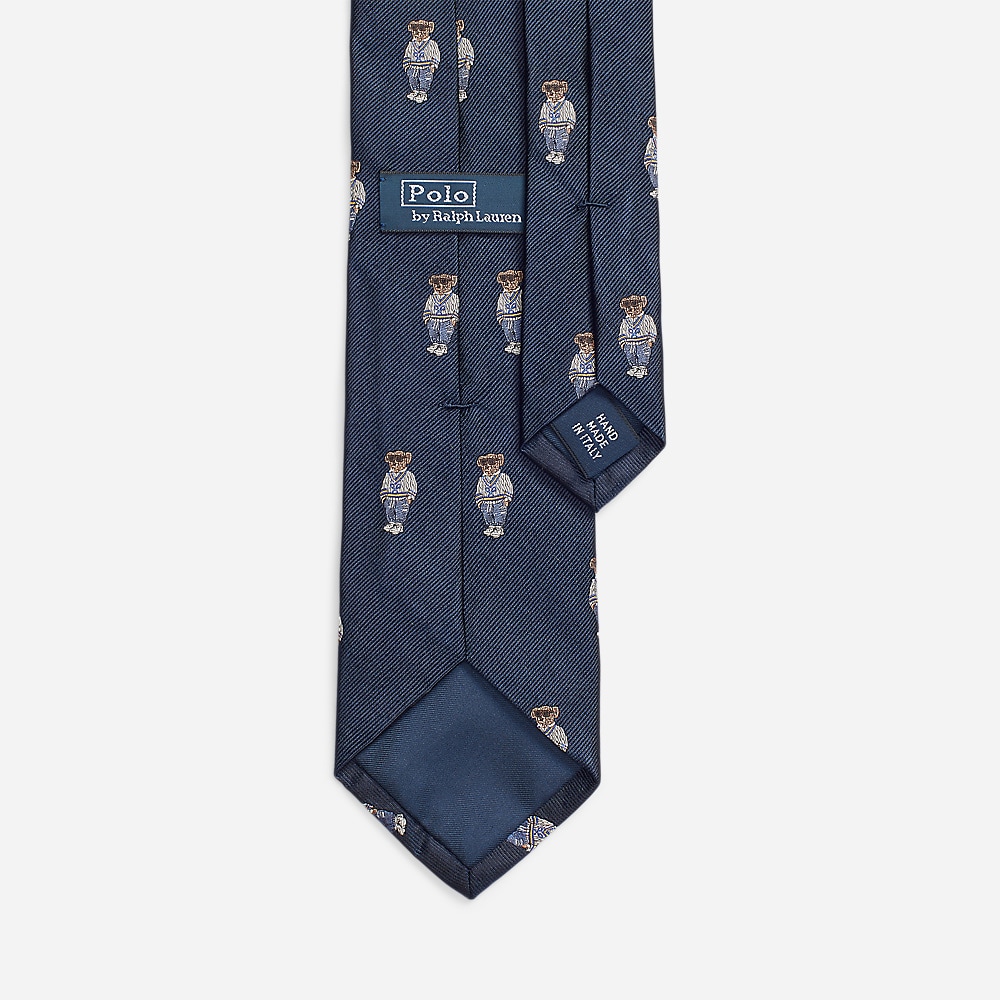 Polo Bear Silk Repp Tie - Blue