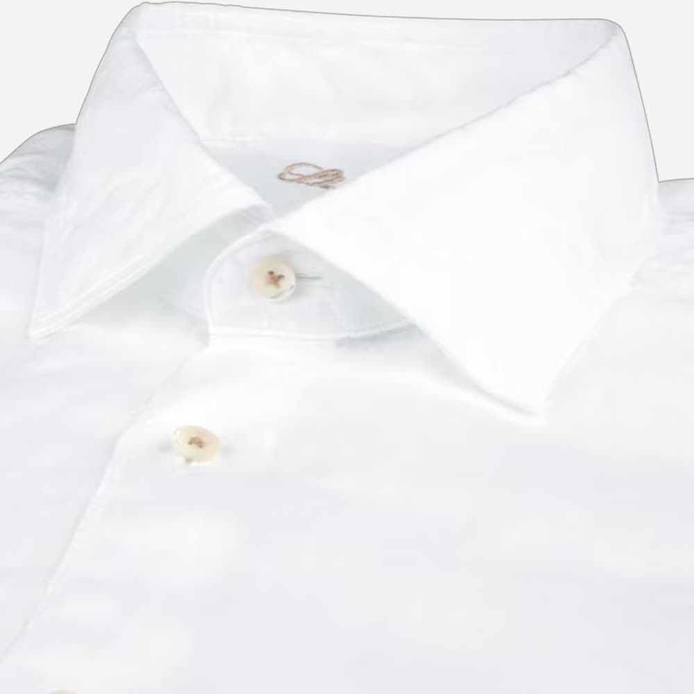 Fitted Body Linen Shirt - White