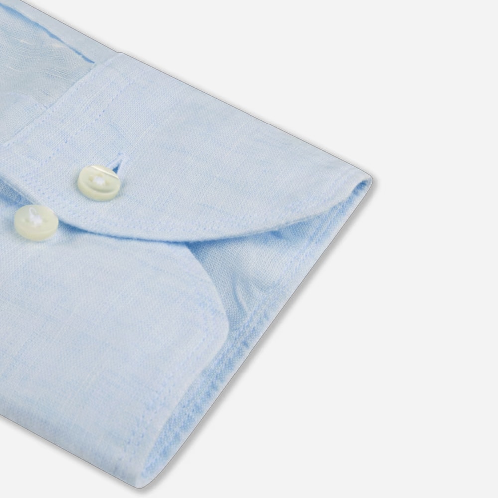 Slimline Linen Shirt - Light Blue