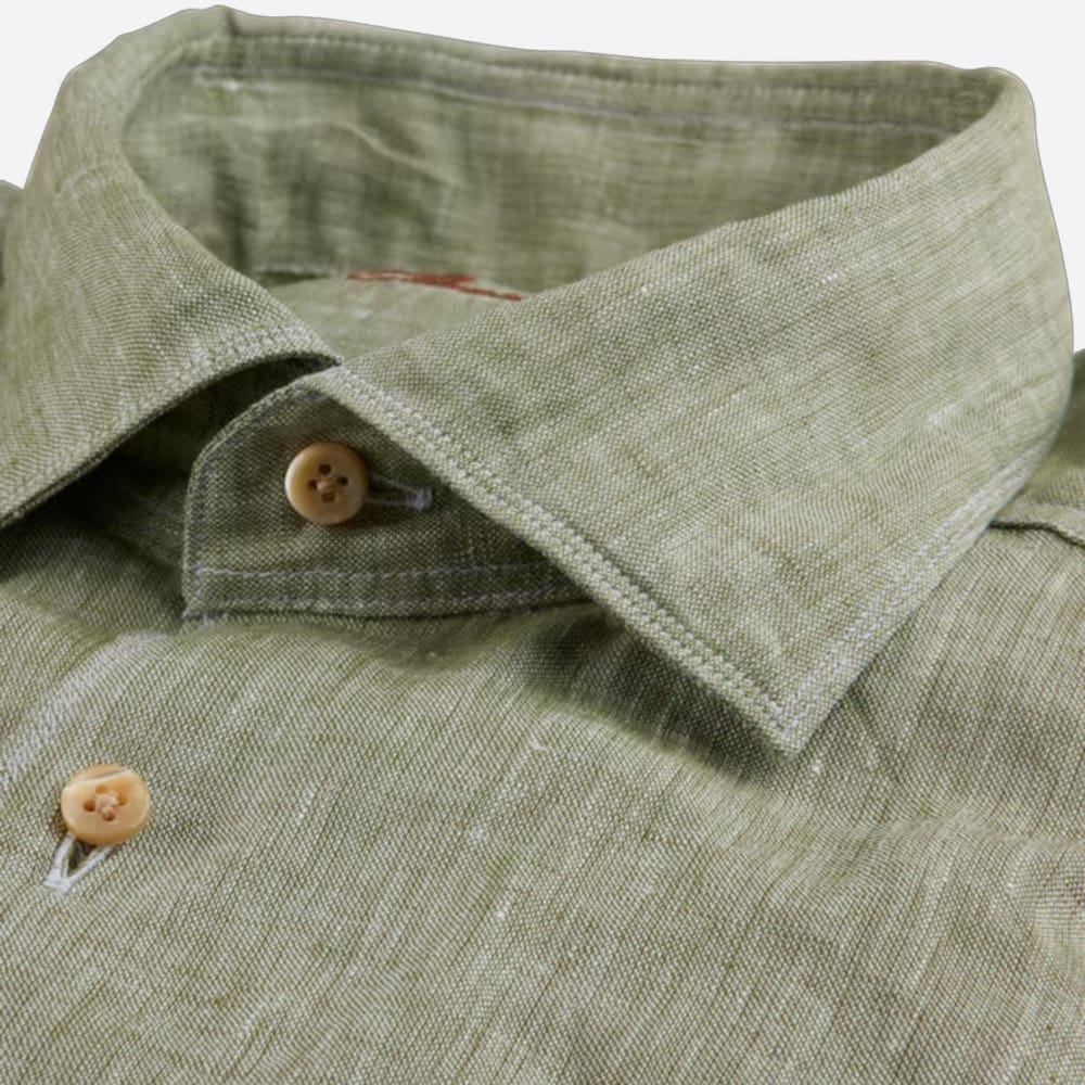 Slimline Linen Shirt - Green