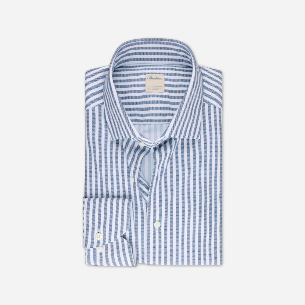 Slimline Jersey Shirt - Navy Stripe