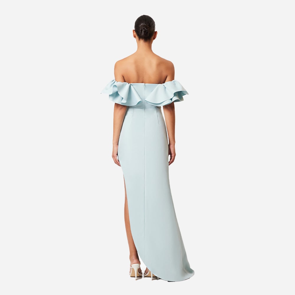 Geranium Hilo Off The Shoulder Dress - Sea Foam