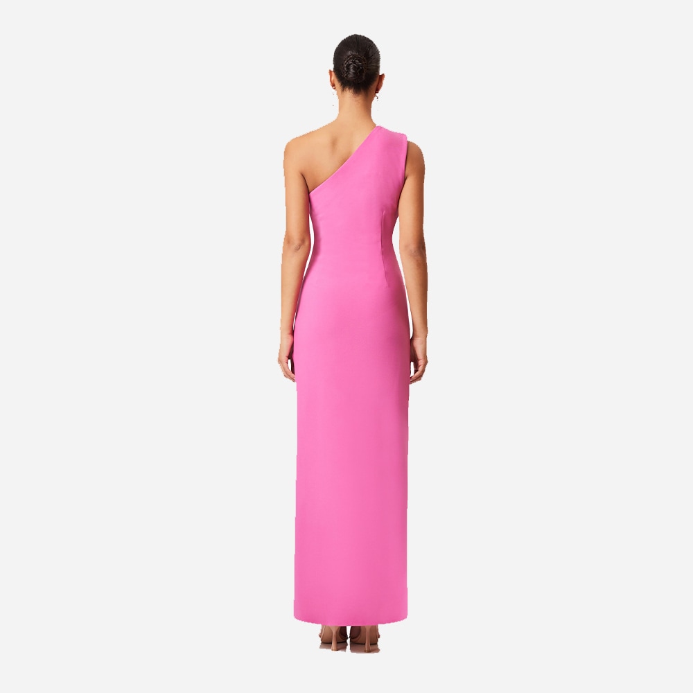 Janelle One Shoulder Gown - Fuchsia