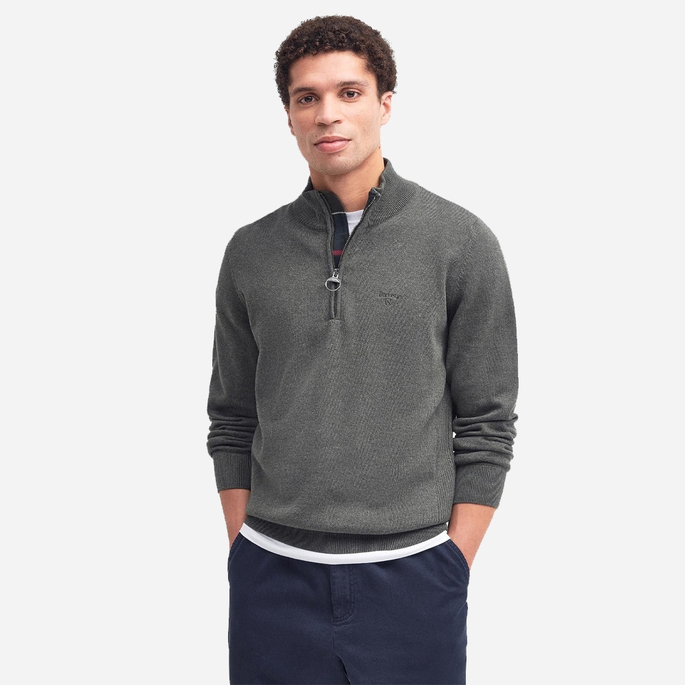 Cotton Half Zip - Olive