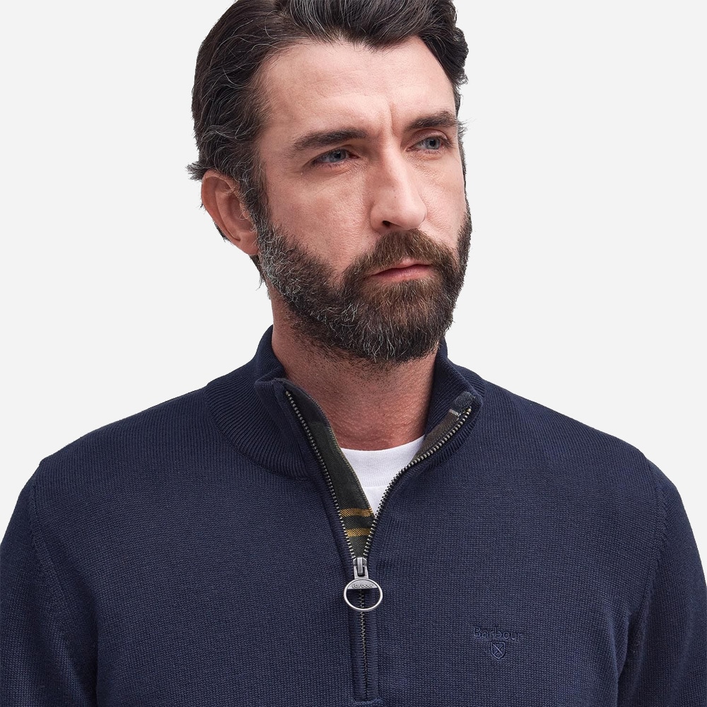 Cotton Half Zip - Navy