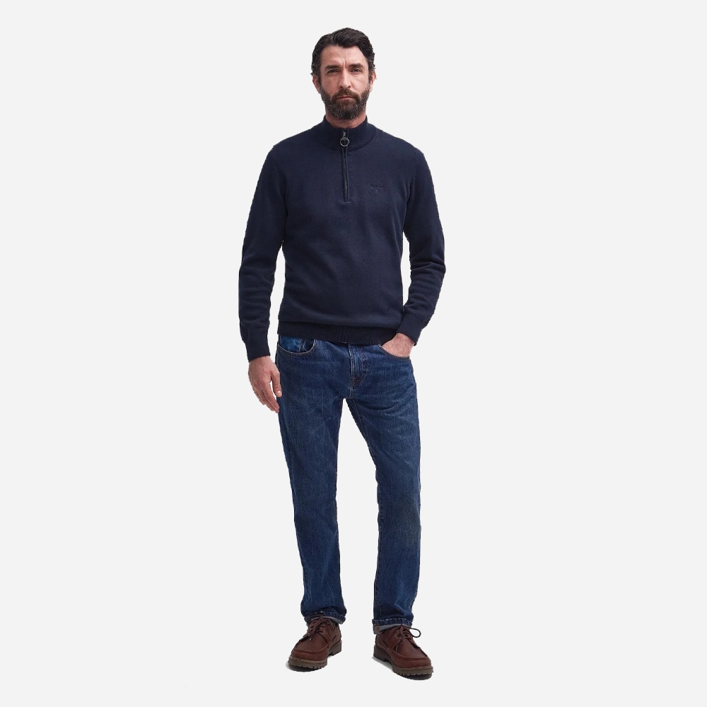 Cotton Half Zip - Navy