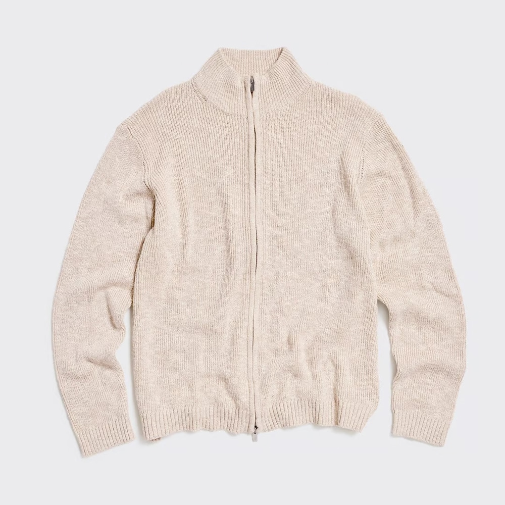 Atlantic Zip Cardigan - Sand Mix