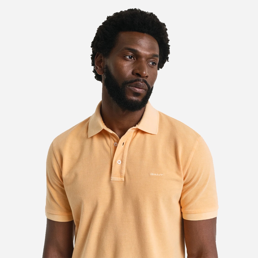 Sunfaded Polo Shirt - Peachy Orange