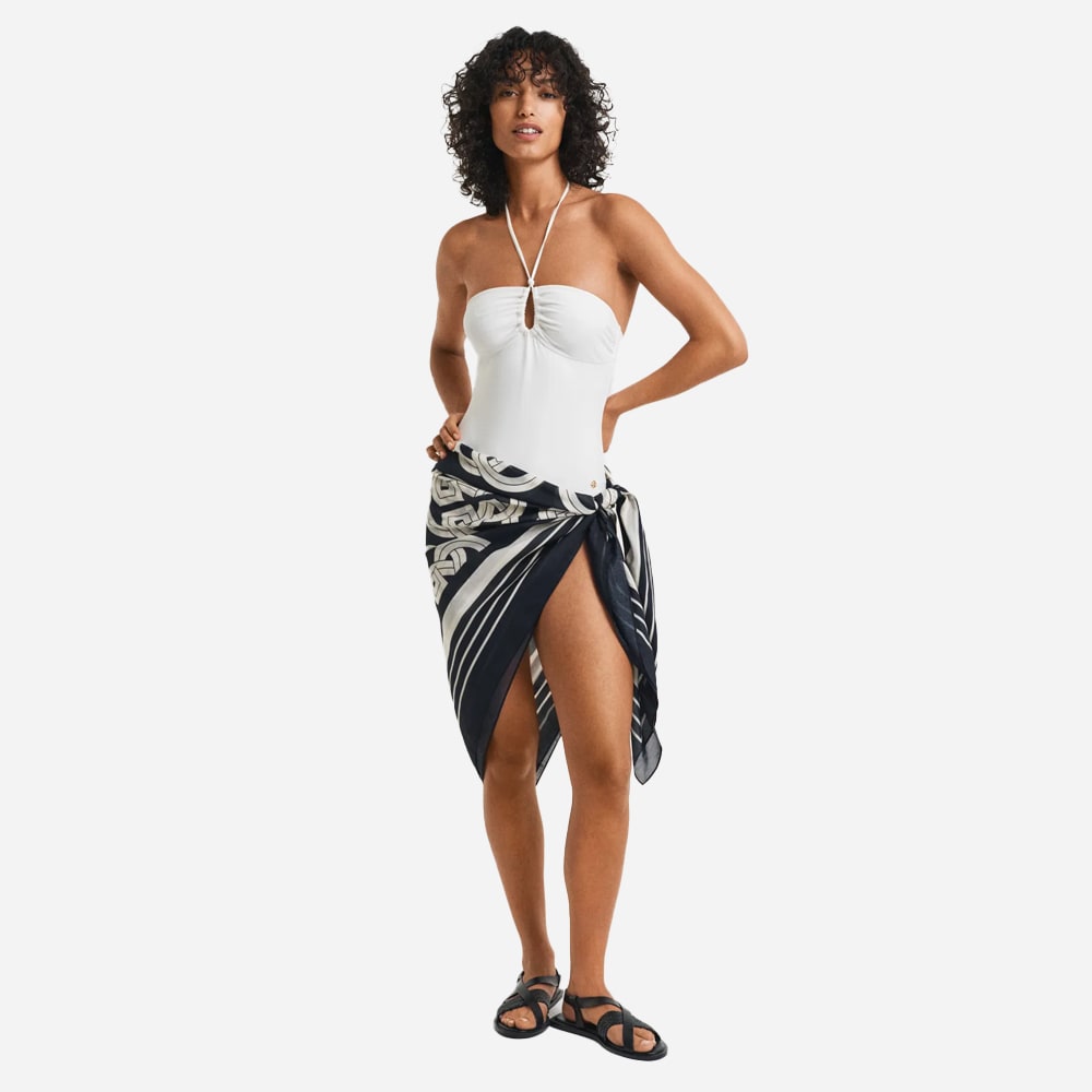 G Pattern Silke Sarong - Black