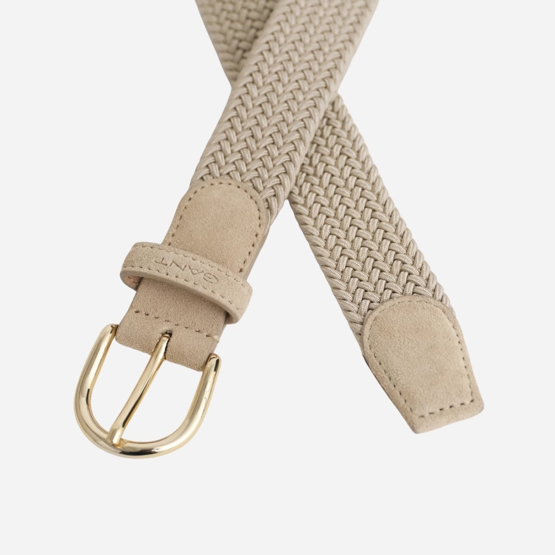 Elastic Braided Belt - Beige