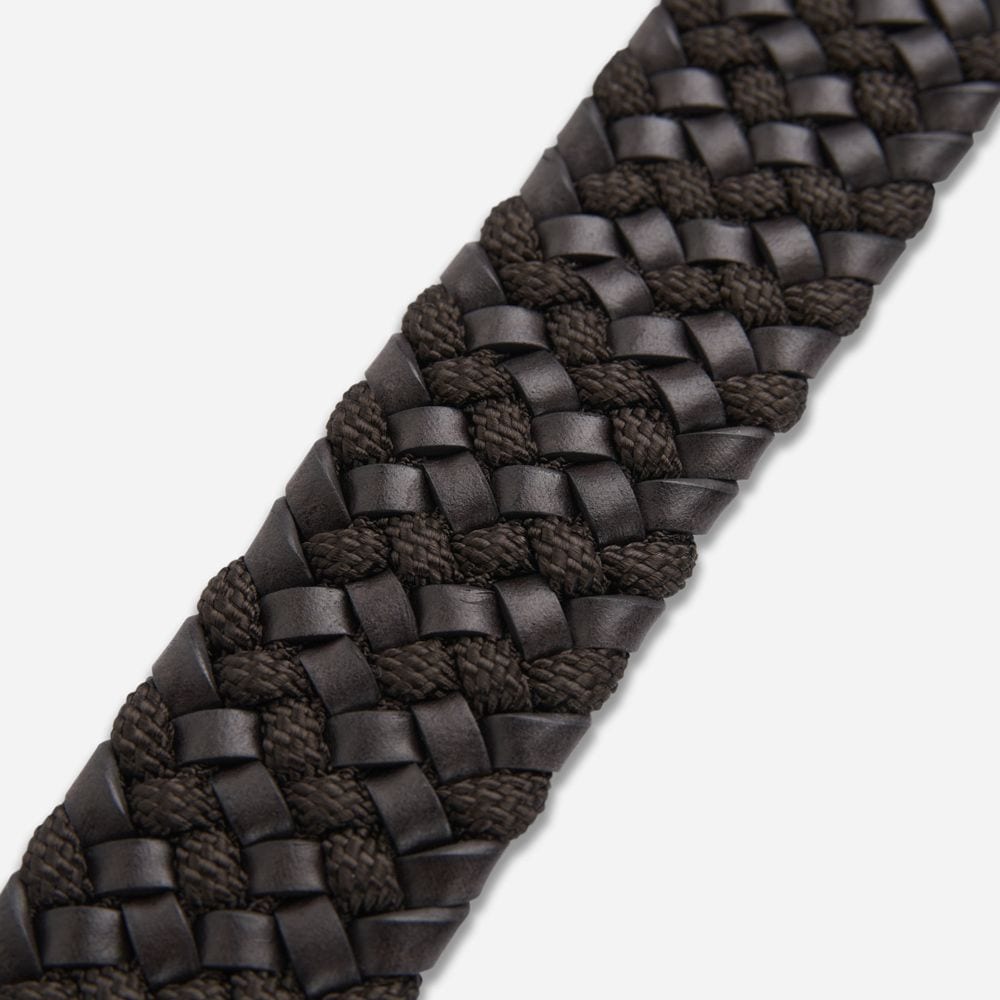 Elastic Leather Belt - Brown