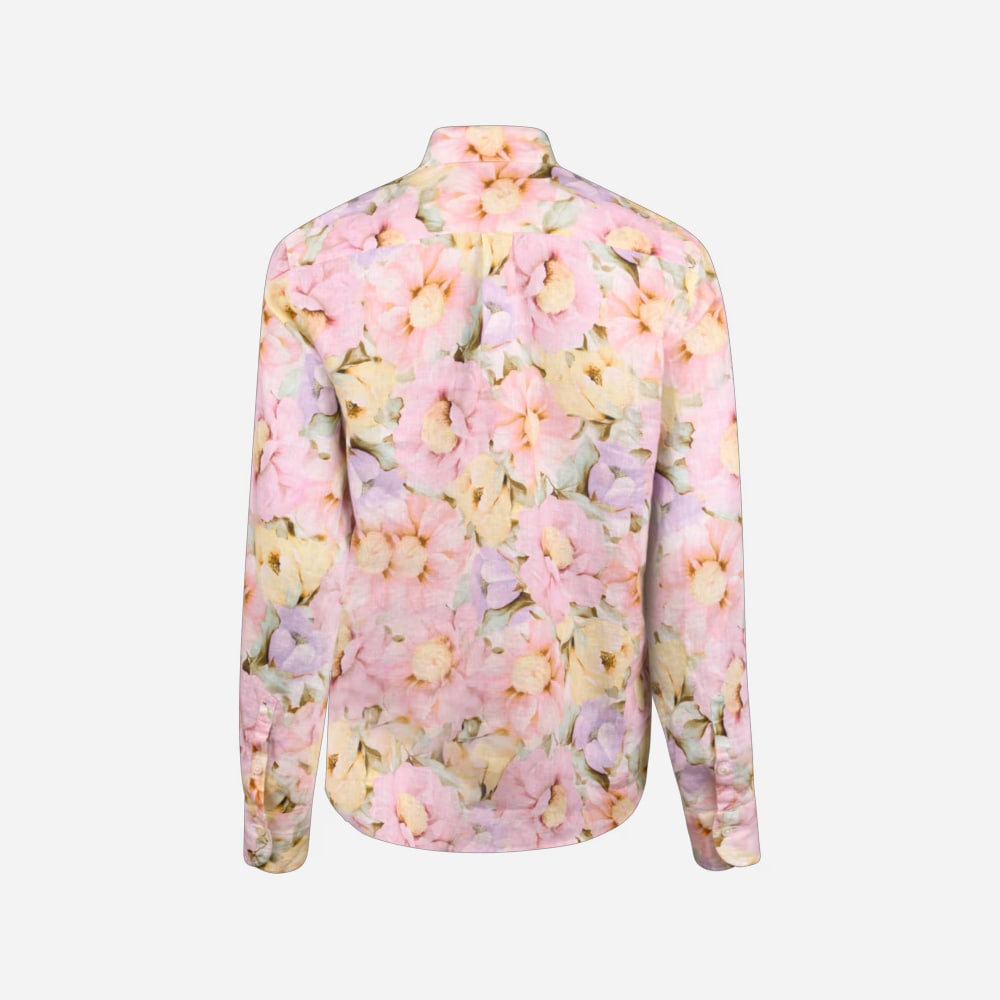 Siri Shirt Linen - Light Pink Pattern