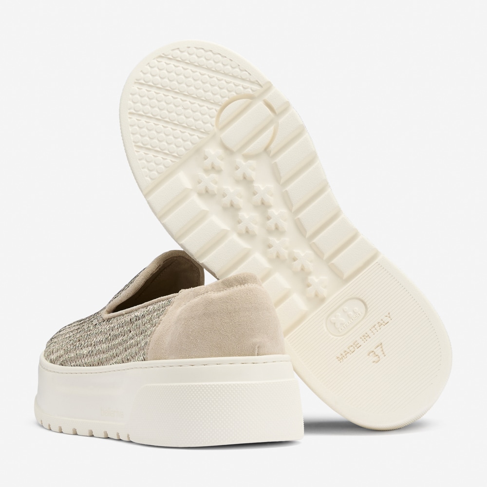 Sneaker Slip On - Rafia Platino