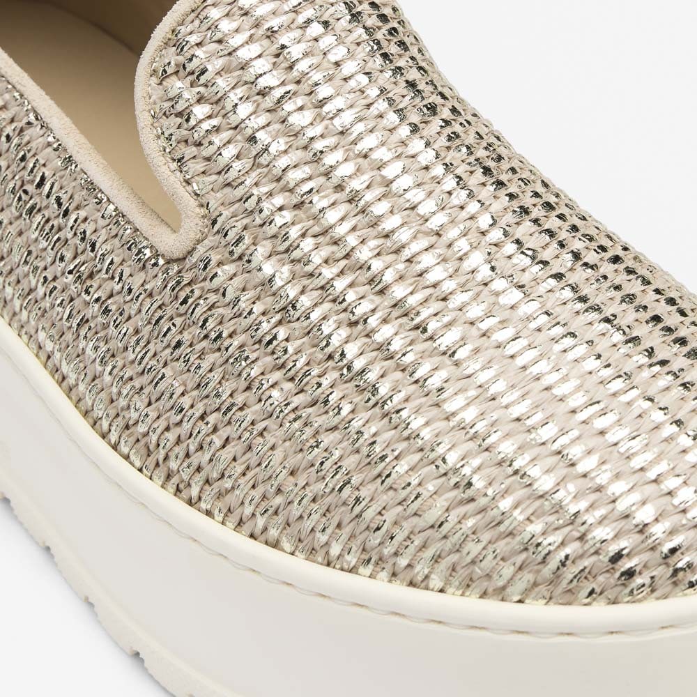 Sneaker Slip On - Rafia Platino