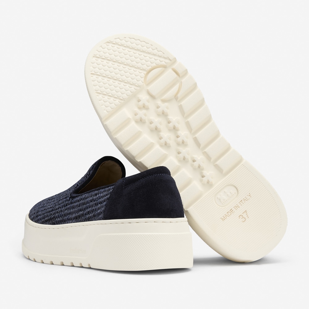 Sneaker Slip On - Rafia Blue