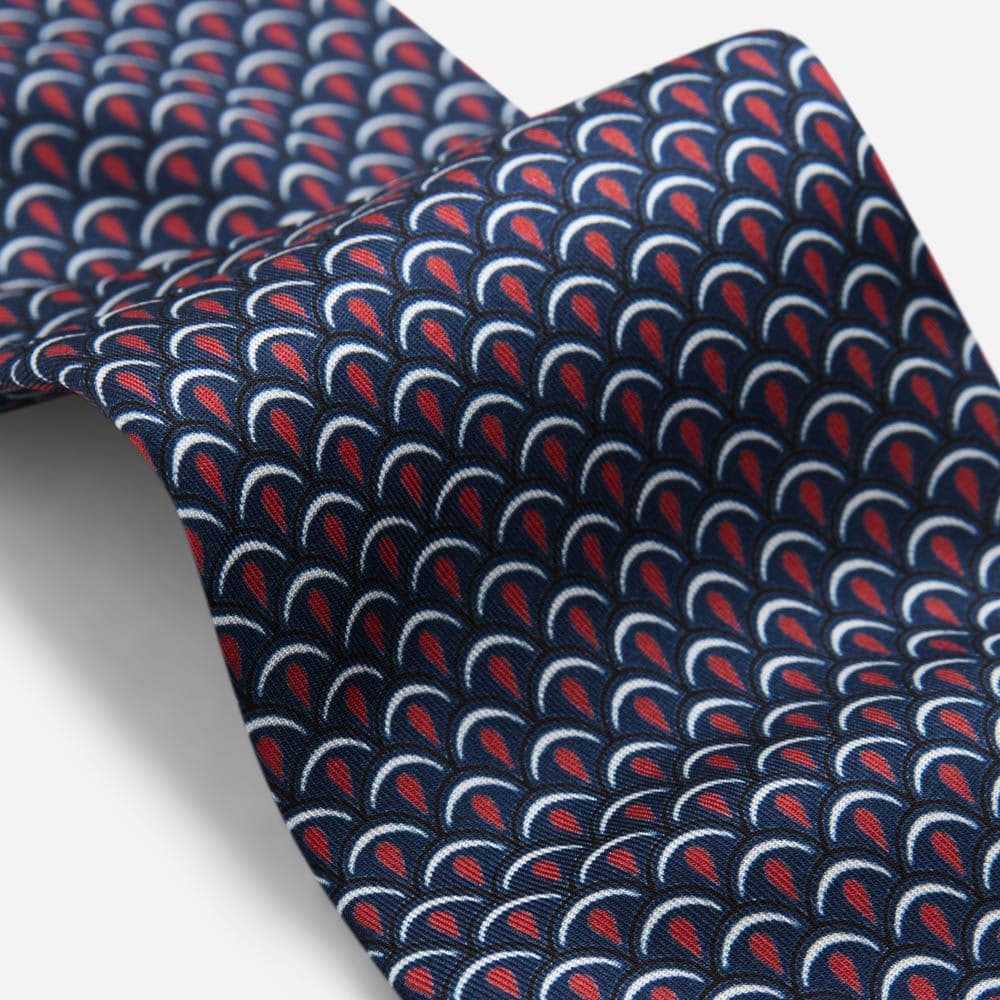 Silk Tie - Blue-Red