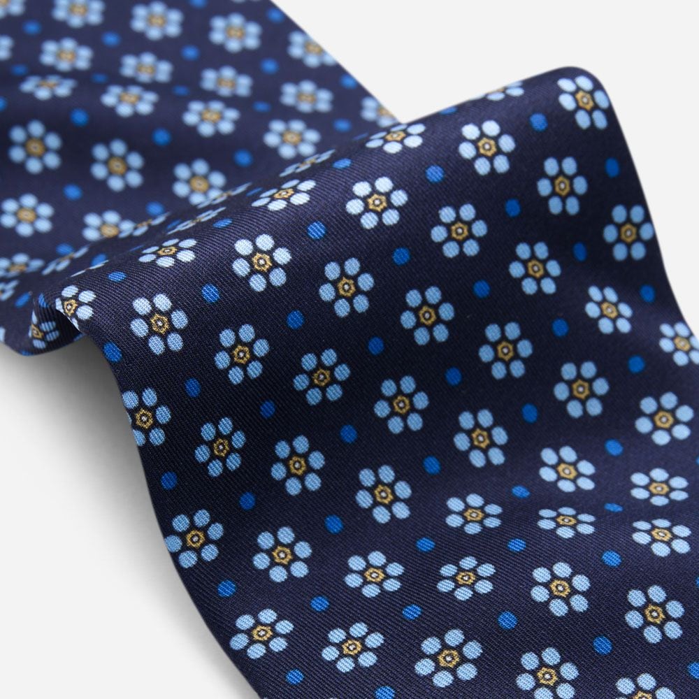 Silk Tie - Blue Flower