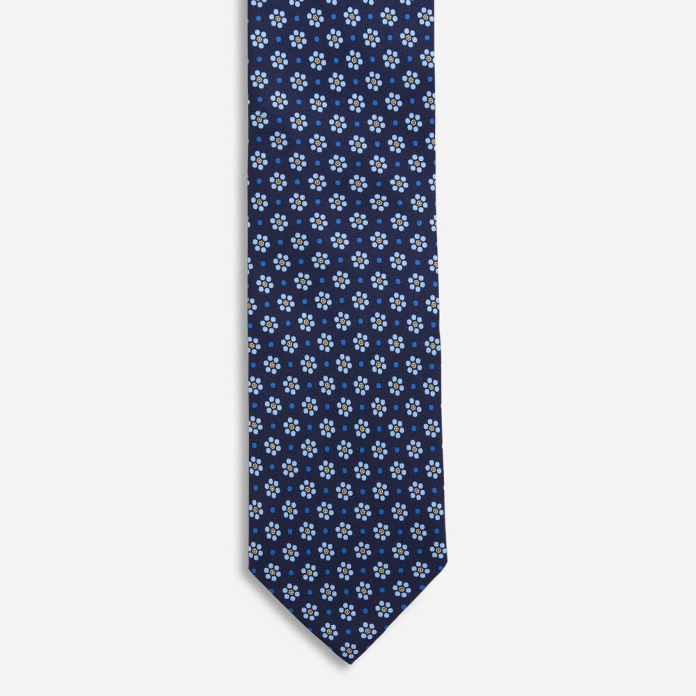 Silk Tie - Blue Flower