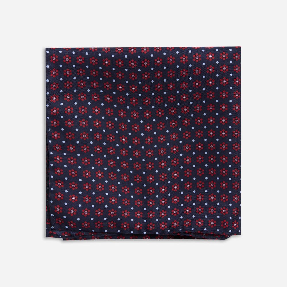 Hankys Silk - Blue-Red Flower