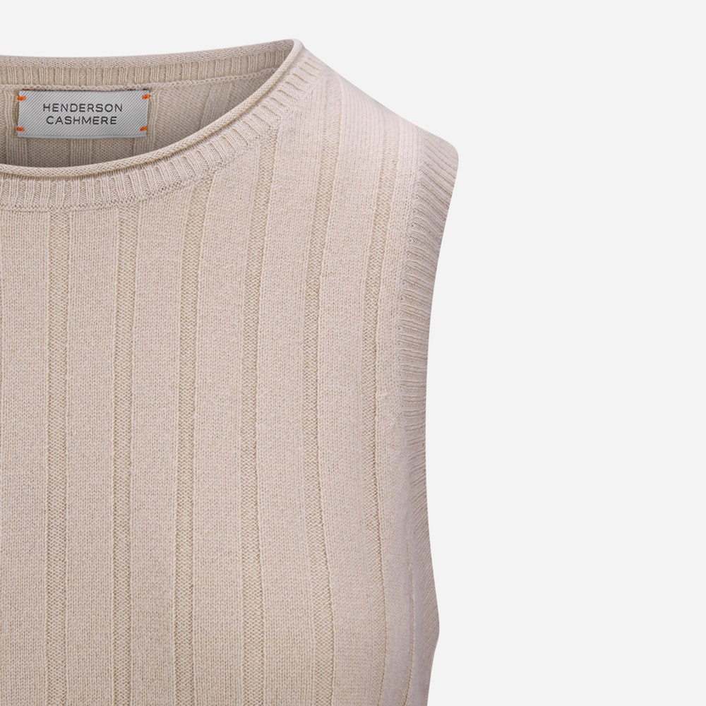 Maud Ribbed Vest - Oyster
