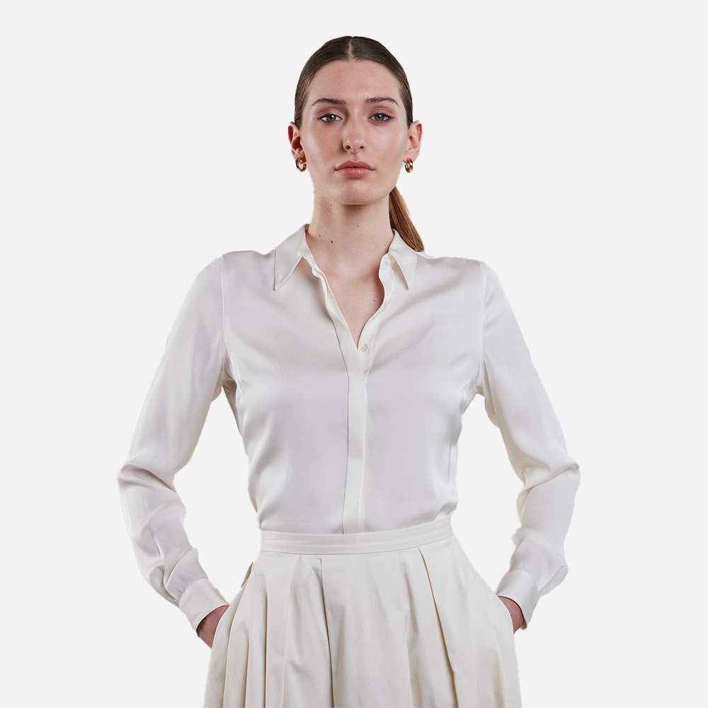 Susan Silk Blouse - White