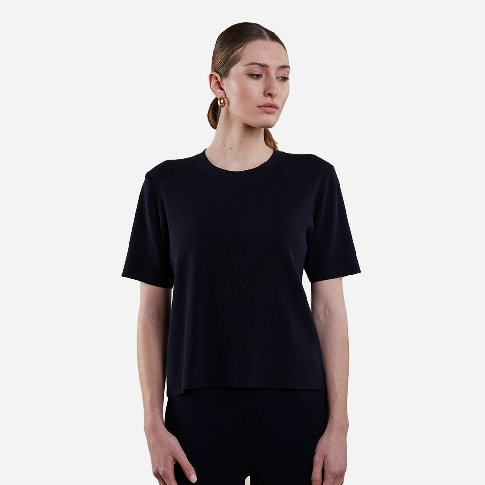Juliana Short Sleeve Knit - Navy