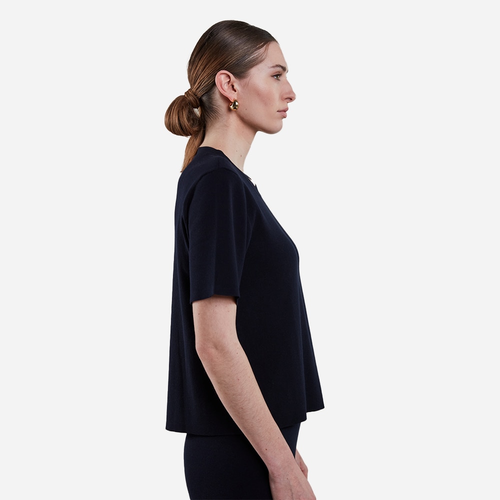 Juliana Short Sleeve Knit - Navy
