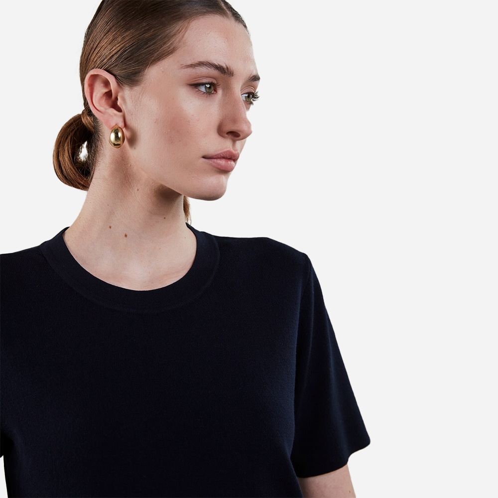 Juliana Short Sleeve Knit - Navy