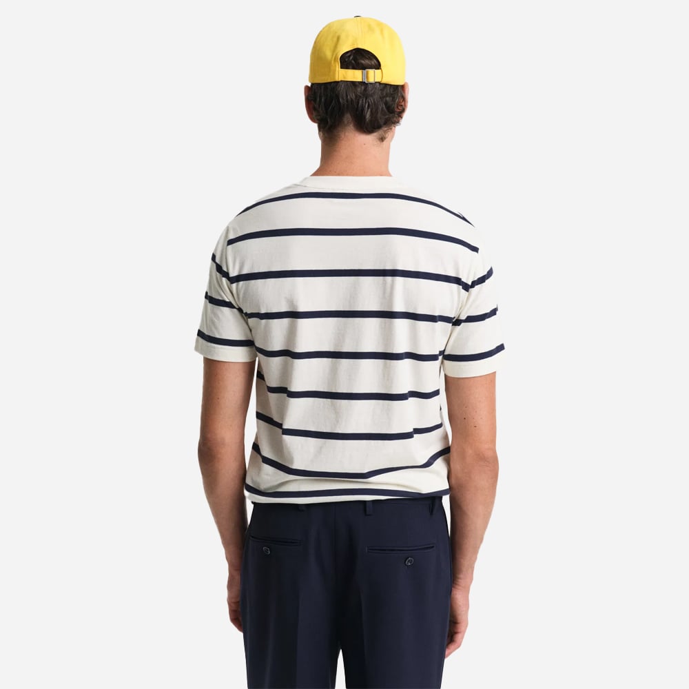 Striped Short Sleeve T-Shirt - Cream