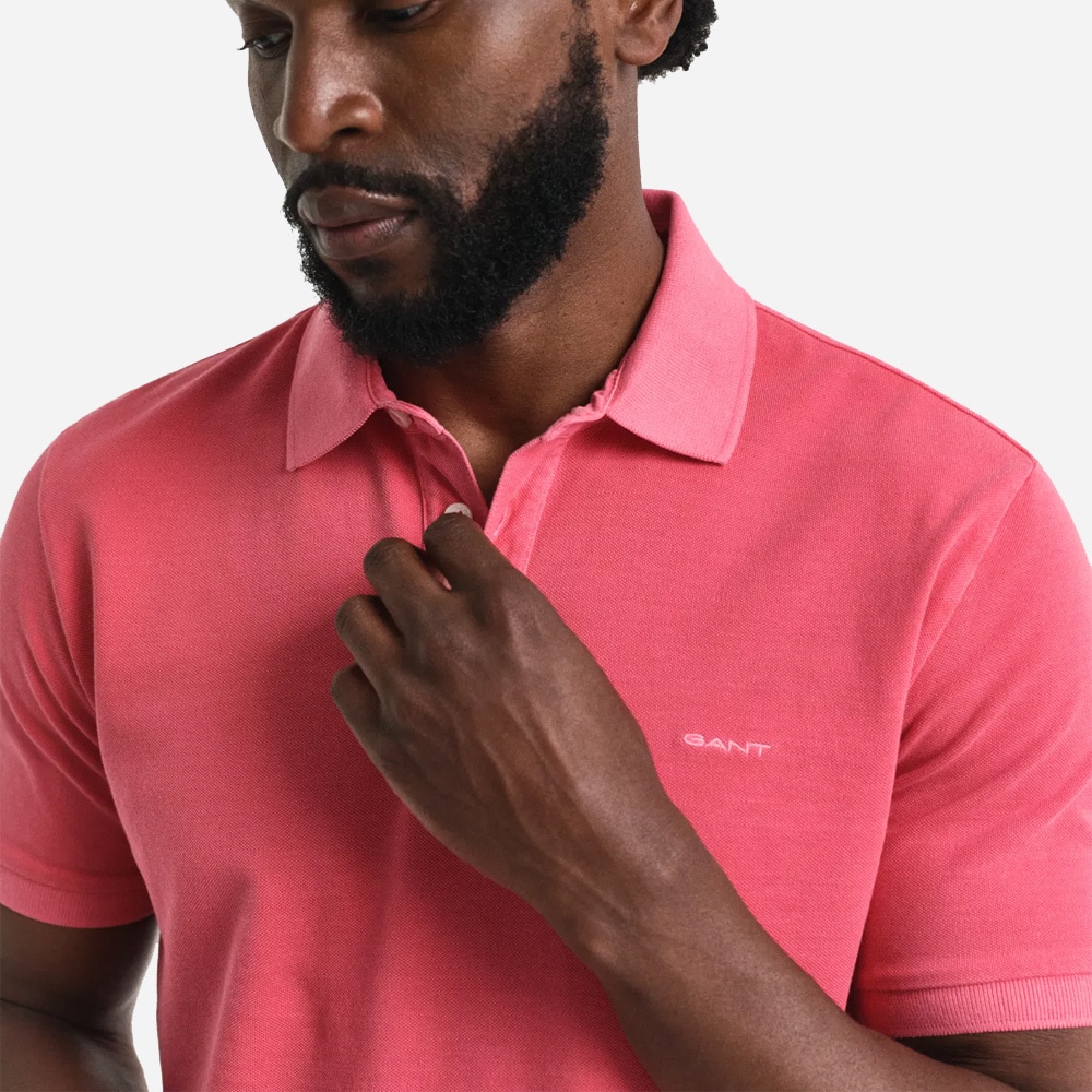 Sunfaded Polo Shirt - Watermelon Red