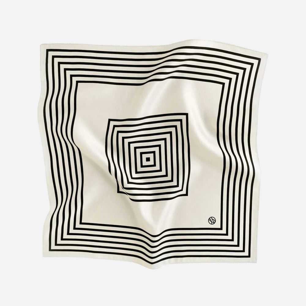 Striped Scarf - Cream & Navy