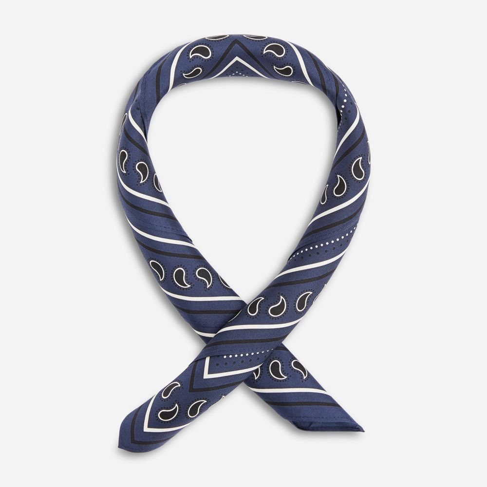 Paisley Scarf - Navy